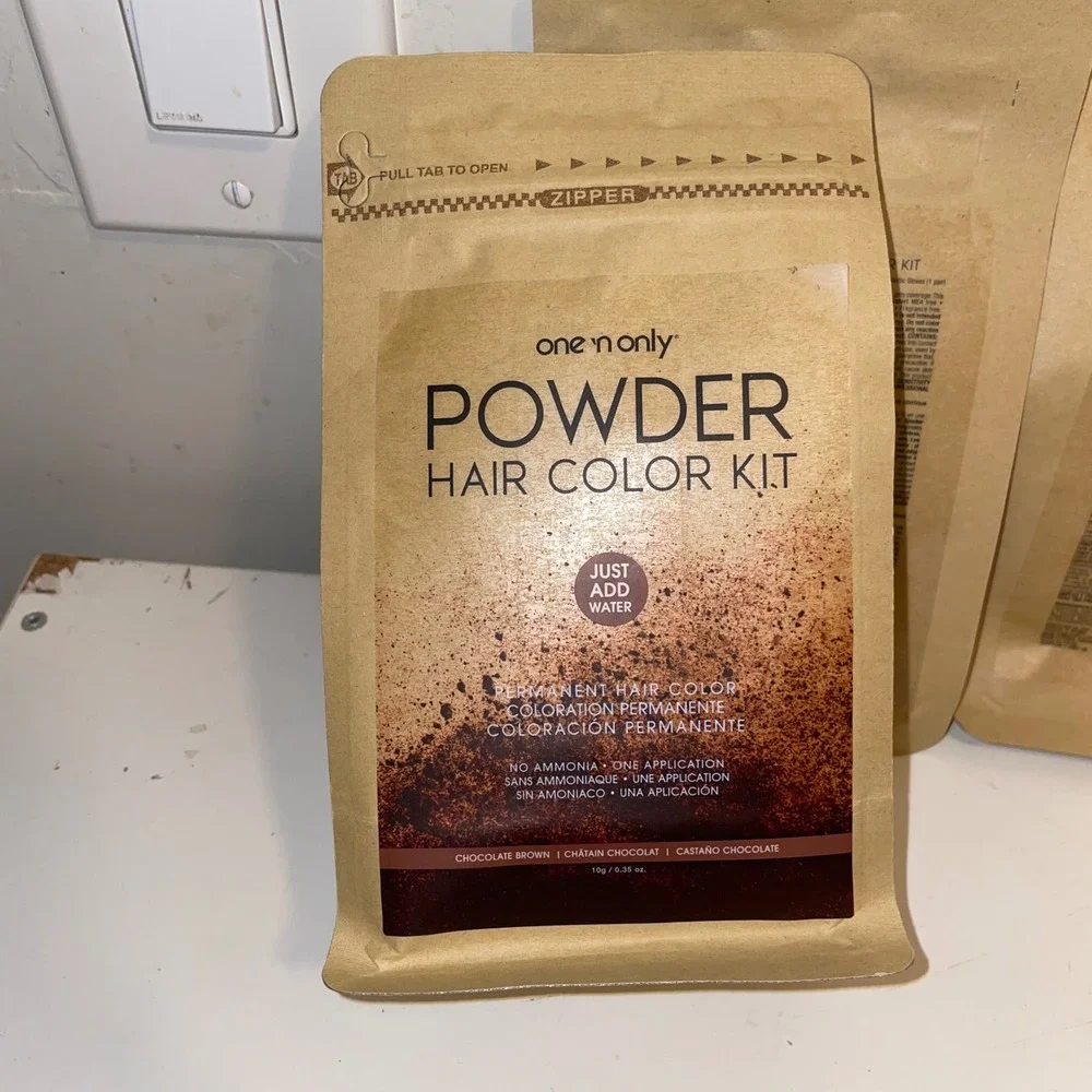 One 'n Only Powder Hair Color Kit Chocolate Brown Permanent Ammonia Free 4 Pack